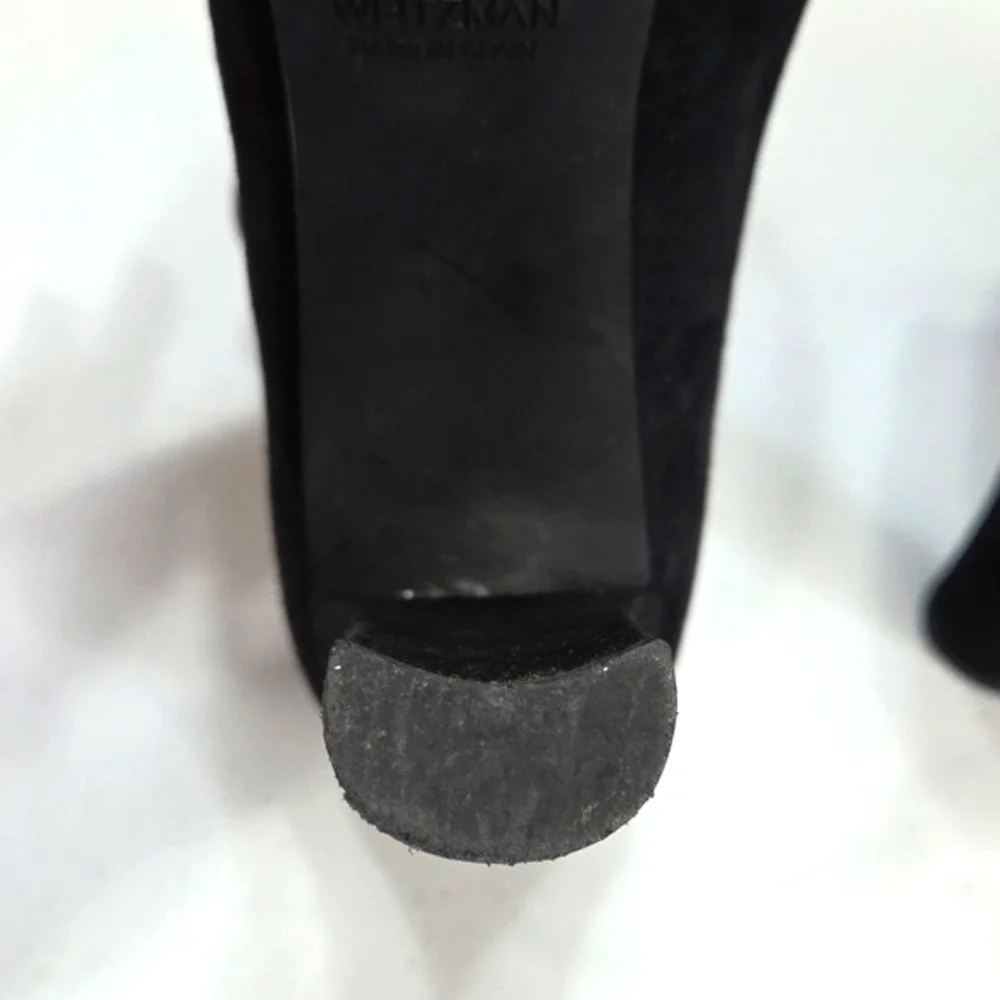 Stuart Weitzman Catch Suede Ankle Tie Bootie Black